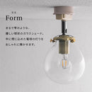 シーリングライト 1灯 ガラス  シーリングライト LED 照明器具 おしゃれ 天井照明 ガラス クラック 丸 真鍮 口金 e17 キッチン 玄関 透明 アンティーク ダクトレール noji ノジー ぼん家具