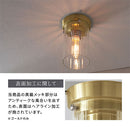 シーリングライト 1灯 モールガラス シーリングライト LED 照明器具 おしゃれ 天井照明 ガラス 小型 1灯 真鍮 円柱 口金 e26 アンティーク ダクトレール 照明 noji ノジー ぼん家具