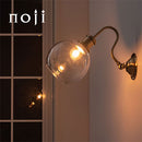 ブラケットライト 1灯 ガラス ブラケットライト ウォールライト おしゃれ LED 間接照明 丸 壁掛け 壁付け 口金 e26 泡 クラック ガラス 真鍮 透明 角度調節 noji ノジー ぼん家具