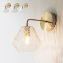 ブラケットライト 1灯 ガラス ブラケットライト LED 壁掛け 照明器具 おしゃれ ガラス 真鍮 風 照明 玄関 洗面台 廊下 透明 クラックガラス 泡ガラス アンティーク noji ノジー noji