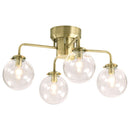 シーリングライト 4灯 ガラス シャンデリア おしゃれ 照明 4灯 led 照明器具 天井照明 バブル ガラス E17口金 リビング 寝室 ダイニング 食卓 ゴールド noji ノジー noji