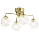 シーリングライト 4灯 ガラス シャンデリア おしゃれ 照明 4灯 led 照明器具 天井照明 バブル ガラス E17口金 リビング 寝室 ダイニング 食卓 ゴールド noji ノジー noji