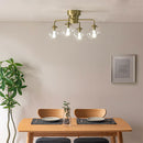 シーリングライト 4灯 ガラス シャンデリア おしゃれ 照明 4灯 led 照明器具 天井照明 バブル ガラス E17口金 リビング 寝室 ダイニング 食卓 ゴールド noji ノジー noji