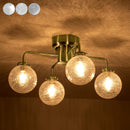 シーリングライト 4灯 ガラス シャンデリア おしゃれ 照明 4灯 led 照明器具 天井照明 バブル ガラス E17口金 リビング 寝室 ダイニング 食卓 ゴールド noji ノジー noji