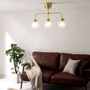 シーリングライト 3灯 ガラス シャンデリア おしゃれ 照明 3灯 led 照明器具 天井照明 バブル ガラス E26口金 リビング 寝室 ダイニング 食卓 ゴールド noji ノジー noji
