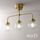 シーリングライト 3灯 ガラス シャンデリア おしゃれ 照明 3灯 led 照明器具 天井照明 バブル ガラス E26口金 リビング 寝室 ダイニング 食卓 ゴールド noji ノジー noji