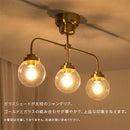 シーリングライト 3灯 ガラス シャンデリア おしゃれ 照明 3灯 led 照明器具 天井照明 バブル ガラス E26口金 リビング 寝室 ダイニング 食卓 ゴールド noji ノジー noji