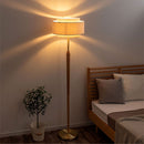 フロアライト ファブリックシェード 真鍮 間接照明 スタンドライト 照明スタンド フロアライト led E26 おしゃれ 北欧 シェード フットスイッチ コンセント 天然木  noji ノジー noji