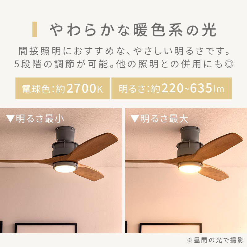 ぼん家具 シーリングファン LED一体型 5畳 おしゃれ 照明 ライト