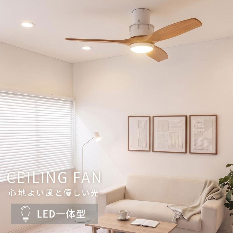 ぼん家具 シーリングファン LED一体型 5畳 おしゃれ 照明 ライト
