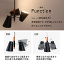 木目×スチール 3灯 ペンダントライト