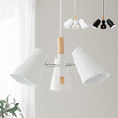 木目×スチール 3灯 ペンダントライト