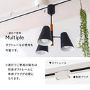 木目×スチール 3灯 ペンダントライト