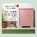 カラフル物置〔中〕 屋外収納庫 物置 スチール物置 小型 屋外 おしゃれ スチール 棚 大容量 鍵付き 倉庫 庭 ベランダ 防錆 防水 引き戸 スライド DIY 防災用品 収納 ぼん家具