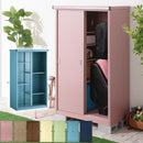 カラフル物置〔縦仕切り〕 屋外収納庫 物置 おしゃれ 大型 スチール 収納 棚 倉庫 防水 防さび 屋外 DIY 庭 ガーデン ロッカー 引き戸 スライド ガレージ 工具 コンテナ 縦型 ぼん家具
