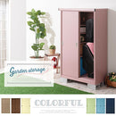 カラフル物置〔縦仕切り〕 屋外収納庫 物置 おしゃれ 大型 スチール 収納 棚 倉庫 防水 防さび 屋外 DIY 庭 ガーデン ロッカー 引き戸 スライド ガレージ 工具 コンテナ 縦型 ぼん家具