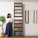 つっぱり式壁面収納ラック 本体〔深型〕幅60cm×奥行19cm 本棚 突っ張り式 9段 可動棚  壁面収納 大容量 収納棚 ブックシェルフ 地震対策 A4 ぼん家具