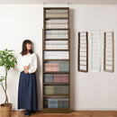 つっぱり式壁面収納ラック 本体〔薄型〕幅60cm×奥行26cm 本棚 突っ張りラック 大容量 収納棚 スリム おしゃれ オープンラック ブックシェルフ 薄型 漫画 収納 cd dvd 幅60 壁面 9段 ぼん家具