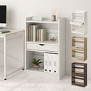 引き出し付きオープンラック オープンラック 棚 ラック おしゃれ シェルフ 収納棚 ウッドシェルフ 飾り棚 ディスプレイ 木製 薄型 a4 3段 引き出し付き スリム リビング 収納 ロー 幅60 ぼん家具