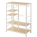 ハンガーラック〔ロータイプ〕 マルチハンガーラック ロータイプ 可動棚 キャスター付き 衣類 収納 ランドセル ぼん家具