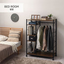 ハンガーラック〔ロータイプ〕 マルチハンガーラック ロータイプ 可動棚 キャスター付き 衣類 収納 ランドセル ぼん家具