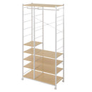 ハンガーラック〔ハイタイプ〕 ハンガーラック 約 高さ182 幅88 奥行40 コート掛け ワードローブ コートハンガー おしゃれ ハイタイプ スチール 棚板 木製 キャスター付 衣類ラック ぼん家具