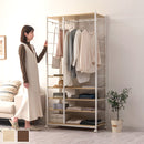 ハンガーラック〔ハイタイプ〕 ハンガーラック 約 高さ182 幅88 奥行40 コート掛け ワードローブ コートハンガー おしゃれ ハイタイプ スチール 棚板 木製 キャスター付 衣類ラック ぼん家具