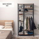 ハンガーラック〔ハイタイプ〕 ハンガーラック 約 高さ182 幅88 奥行40 コート掛け ワードローブ コートハンガー おしゃれ ハイタイプ スチール 棚板 木製 キャスター付 衣類ラック ぼん家具