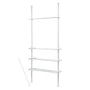 つっぱり式ラック ランドリーラック 突っ張り 約幅75～130cm ワイドサイズ 洗濯機ラック 収納 棚 おしゃれ ハンガー 伸縮 隙間 縦型 洗濯機上 省スペース 引っ掛け棒付 ぼん家具