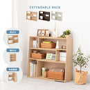 伸縮式ラック オープンシェルフ 伸縮式  木製 リビング 角度調整 収納棚 ラック コーナー A4 ぼん家具