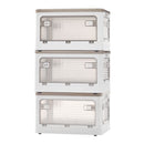 折りたたみ収納ボックス 扉付き ロック付き 5面開き クリア コンテナボックス ぼん家具