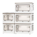 折りたたみ収納ボックス 扉付き ロック付き 5面開き クリア コンテナボックス ぼん家具