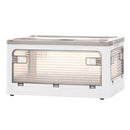 折りたたみ収納ボックス 扉付き ロック付き 5面開き クリア コンテナボックス ぼん家具