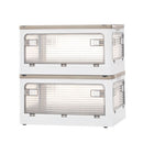 折りたたみ収納ボックス 扉付き ロック付き 5面開き クリア コンテナボックス ぼん家具