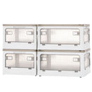 折りたたみ収納ボックス 扉付き ロック付き 5面開き クリア コンテナボックス ぼん家具