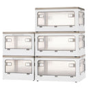 折りたたみ収納ボックス 扉付き ロック付き 5面開き クリア コンテナボックス ぼん家具