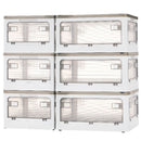 折りたたみ収納ボックス 扉付き ロック付き 5面開き クリア コンテナボックス ぼん家具