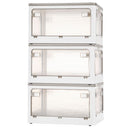 折りたたみ収納ボックス 扉付き ロック付き 5面開き クリア コンテナボックス ぼん家具