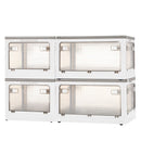 折りたたみ収納ボックス 扉付き ロック付き 5面開き クリア コンテナボックス ぼん家具