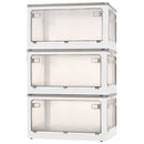 折りたたみ収納ボックス 扉付き ロック付き 5面開き クリア コンテナボックス ぼん家具