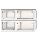 折りたたみ収納ボックス 扉付き ロック付き 5面開き クリア コンテナボックス ぼん家具