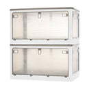 折りたたみ収納ボックス 扉付き ロック付き 5面開き クリア コンテナボックス ぼん家具