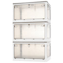 折りたたみ収納ボックス 扉付き ロック付き 5面開き クリア コンテナボックス ぼん家具