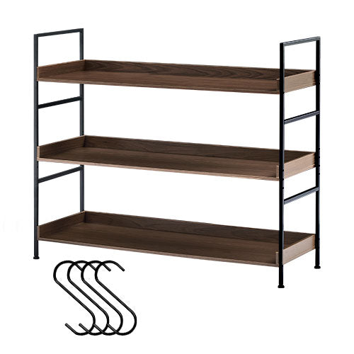 オープンラック 3段 L字棚 中段可動棚 本棚 ラック おしゃれ ぼん家具