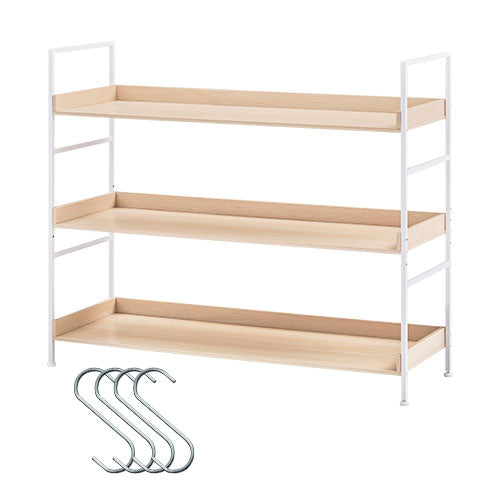 オープンラック 3段 L字棚 中段可動棚