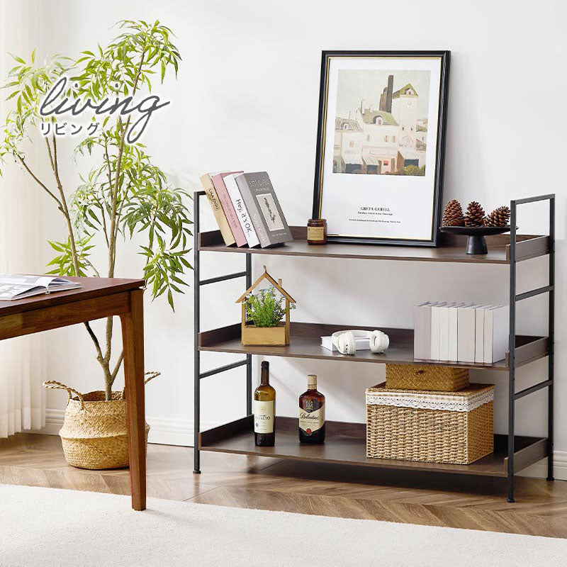 オープンラック 3段 L字棚 中段可動棚