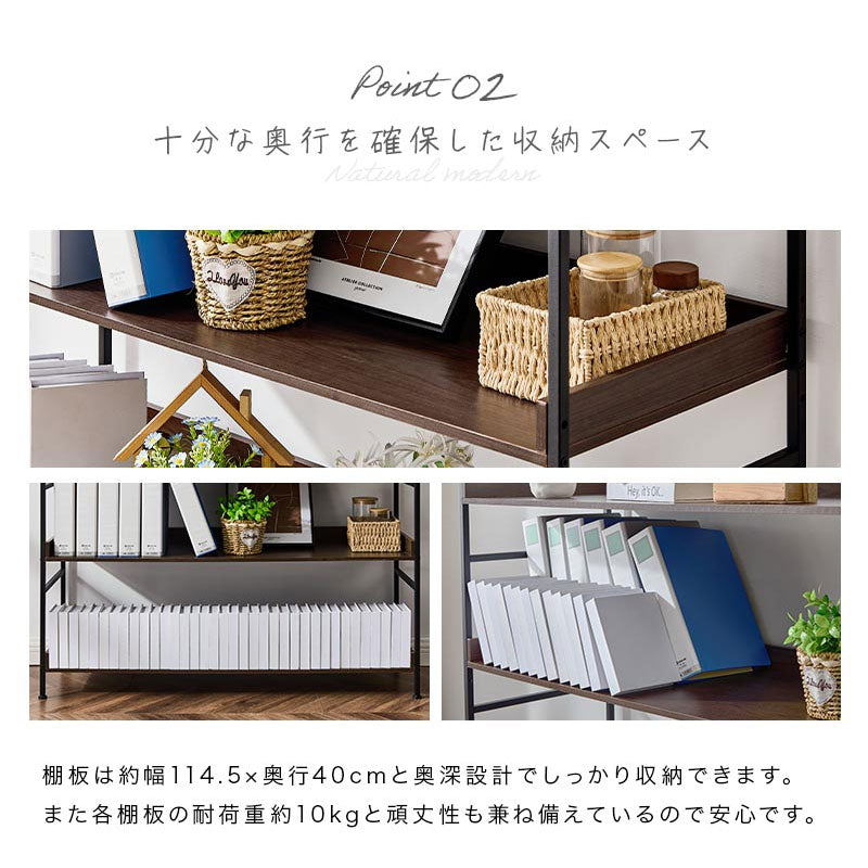 オープンラック 3段 L字棚 中段可動棚