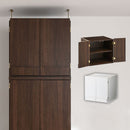 木製クローゼット〔上置〕 クローゼット 上置き 収納棚 扉 木製 収納 おしゃれ 衣類収納 衣類ラック 洋服ラック 取っ手 スリム 天井つっぱり 転倒防止 横揺れ防止 幅60 ぼん家具