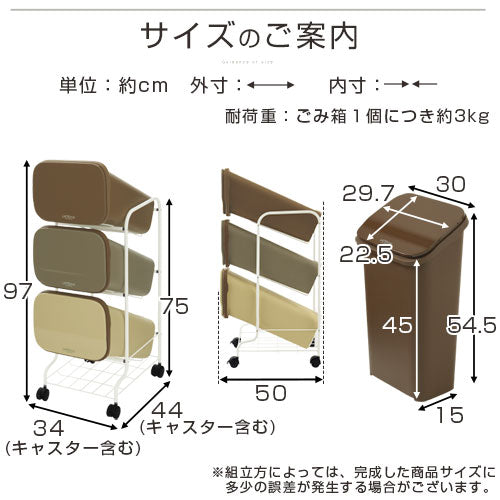 3分別キャスター付ダストボックス