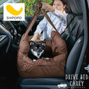 ペット用ドライブベッドキャリー ドライブベッド 2way ドライブシート 犬 車 ドライブボックス ペットベッド 車用 布製 ポケット クッション 犬ベッド 無地 イヌ 猫 動物用 ぼん家具